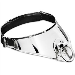 METAL HARD - RESTRAINT COLLAR WITH RING AND PADLOCK 12.5 CM - D-219433 - Teknashop Ltd