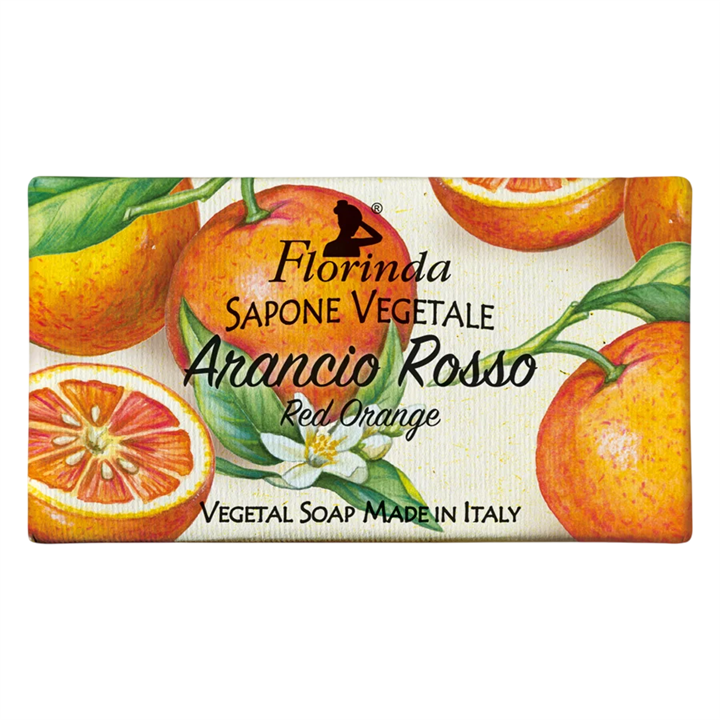 Florinda, Red Orange, Vegan, Hydrating, Scented Soap Bar, Body, 100 g