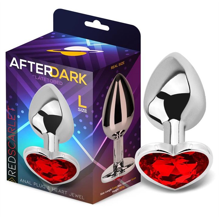 Heart Shaped Butt Plug Red Scarlet Size L - AD-241 - Teknashop Ltd
