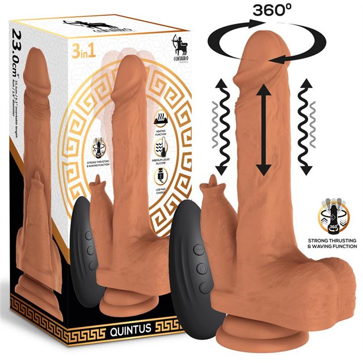 Quintus Dildo with Thrusting, Waving and Vibration 9 - 23 cm - IN-680 - Teknashop Ltd