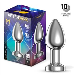 Dimpor Chrome Anal Plug with Vibration and Magnetic USB Size M - AD-550