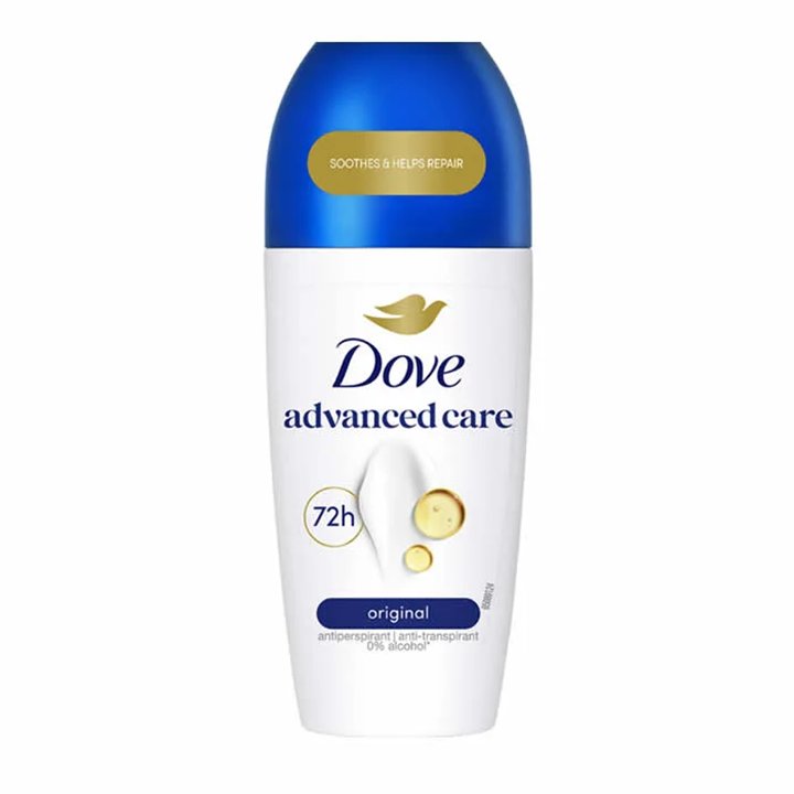 Dove Advanced Care Original 72h Antiperspirant Roll-On Deodorant 0% Alcohol 50ml - unisex - Teknashop Ltd