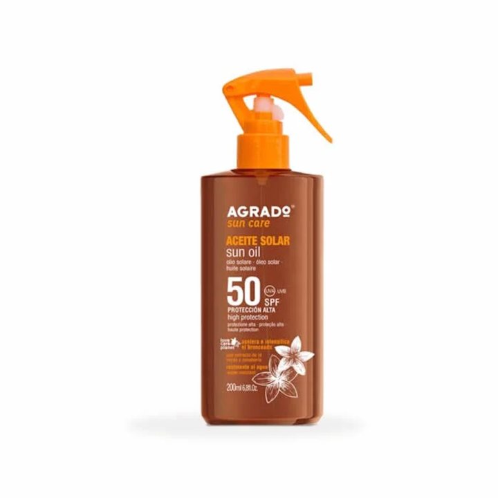 Agrado Sun Oil Spf50 200ml - unisex - Teknashop Ltd