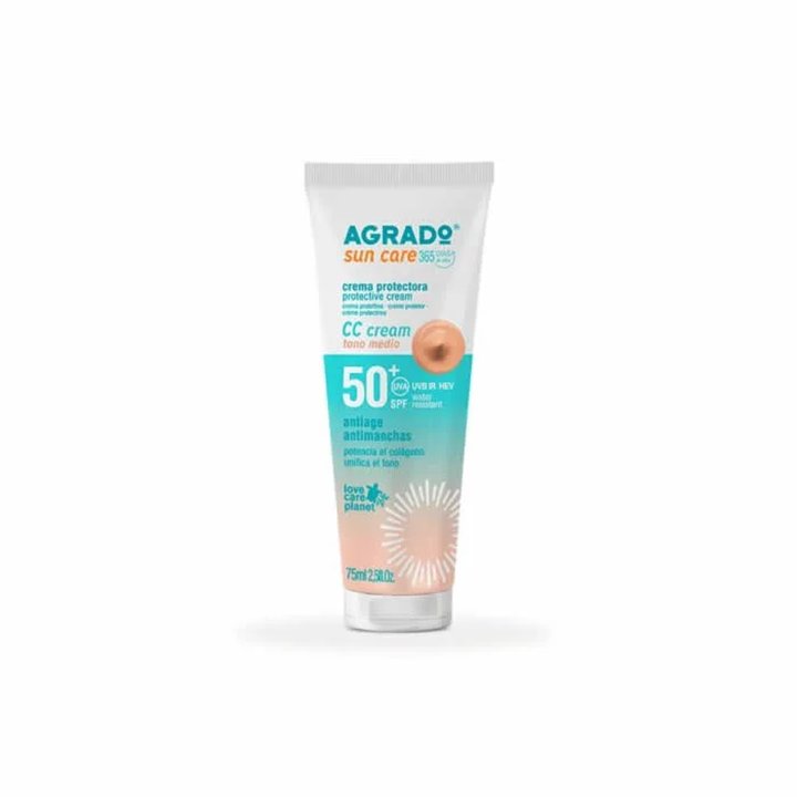 Agrado Protective Cream Cc Spf50 Medium 75ml - unisex - Teknashop Ltd