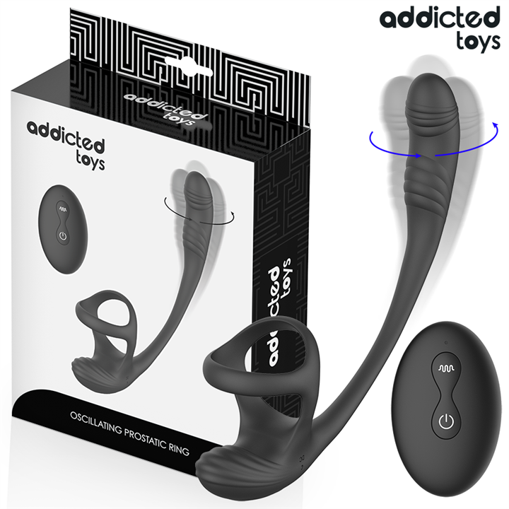 ADDICTED TOYS - ANAL PLUG WITH VIBRATION AND 360º WAVING AND TESTICLE STIMULATOR - D-245122