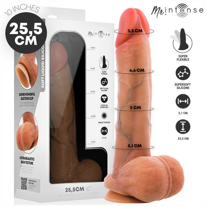 MR INTENSE - GARY XL ULTRA-REALISTIC SILICONE COCK WITH TESTICLES 25.5 CM -Ø- 5.1 CM - D-245162