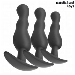 ADDICTED TOYS - SET OF 3 ANAL PLUG SILICONE MODEL 1 - D-242830