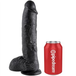 KING COCK - DILDO BLACK WITH BALLS 25.4 CM - PD5509-23