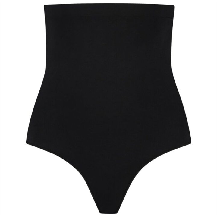 BYE-BRA - SOFT TOUCH SEAMLESS HIGH WAIST THONG BLACK SIZE M - D-245498 - Teknashop Ltd