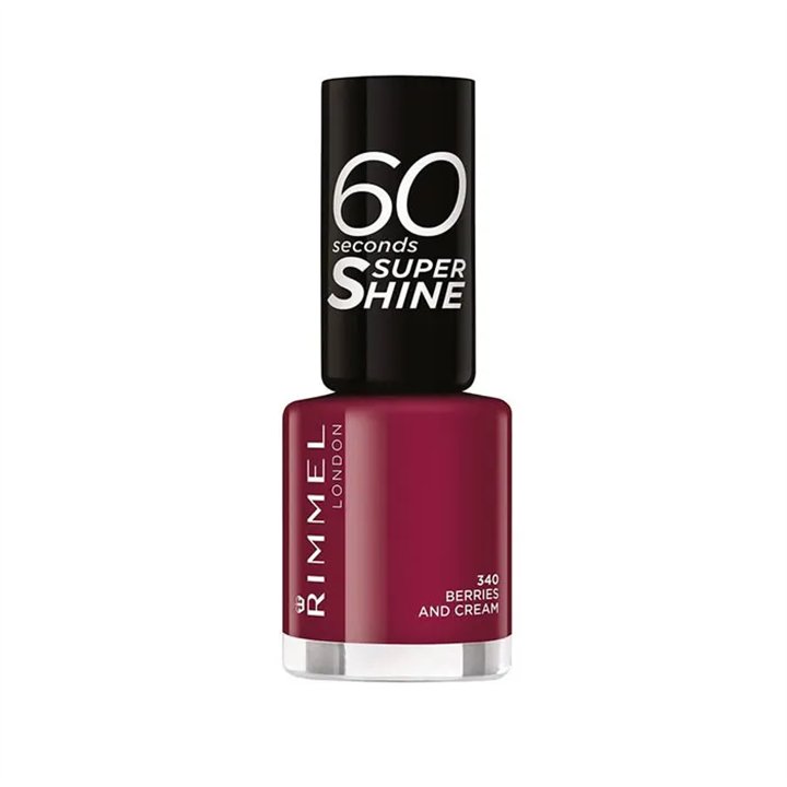 Rimmel London 60 Seconds Super Shine Nail Lacquer 340 Berries And Cream - unisex - Teknashop Ltd