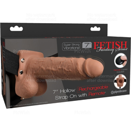 FETISH FANTASY SERIES - ADJUSTABLE HARNESS REALISTIC PENIS WITH BALLS RECHARGEABLE AND VIBRATOR 17.8 CM - D-236548
