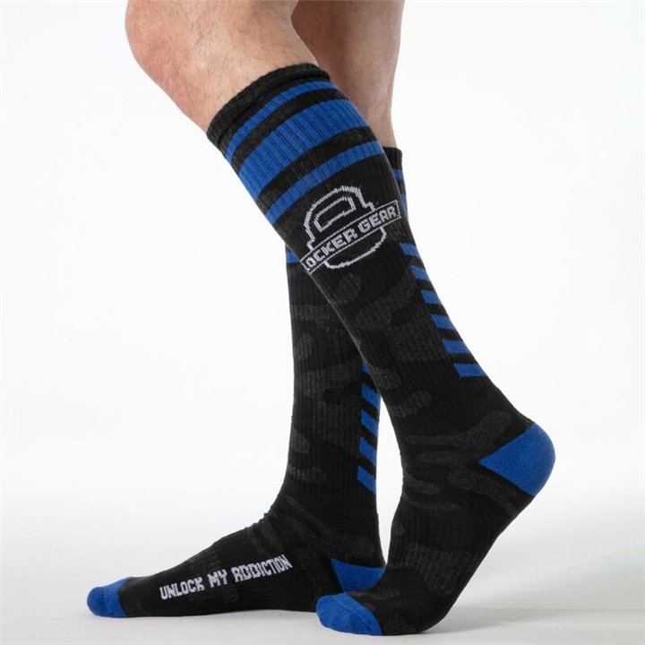 LOCKER GEAR - FULL MILITARY KNEE HIGH SOCKS ONE SIZE BLUE - D-246705 - Teknashop Ltd