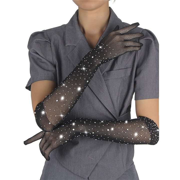 SUBBLIME - 957469SHINE TRANSPARENT GLOVES BLACK S/M - D-242948