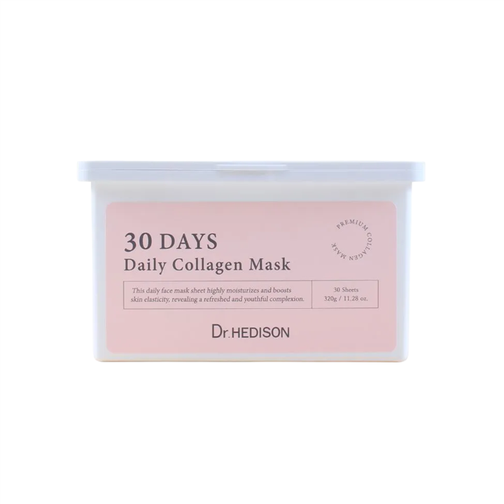 Set, Dr. Hedison, 30 Days Daily Collagen, Vegan, Intense Hydration, Sheet Mask, Face, Daily, 30 pcs, 320 g