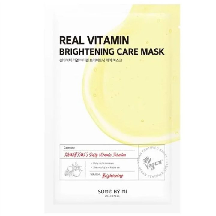 Some By Mi, Real Vitamin, Brightening, Sheet Mask, For Face, 20 g - Teknashop Ltd