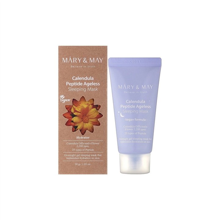 Mary and May, Calendula Peptide Ageless, Hydrating & Calming, Night Sleeping Mask, 30 g - Teknashop Ltd