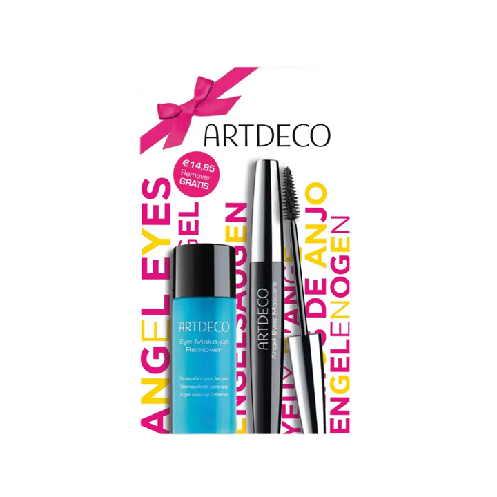 Set ArtDeco: Angel Eyes, Volumizing & Defining, Mascara, 01, Black, 10 ml + Eye Make-up, Makeup Remover Lotion, 40 ml - Teknasho