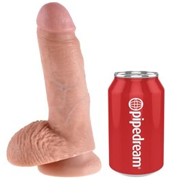 KING COCK - 7 DILDO FLESH WITH BALLS 17.8 CM - PD5506-21