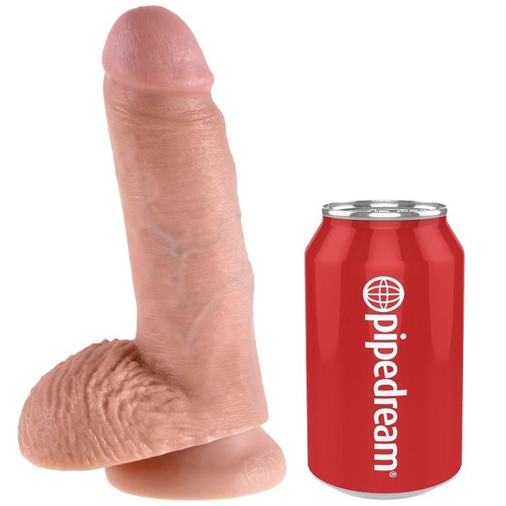 KING COCK - 7 DILDO FLESH WITH BALLS 17.8 CM - PD5506-21