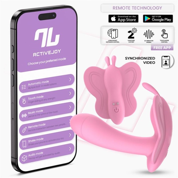 Wingy Butterfly Vibrator with App Pink - IN-660 - Teknashop Ltd