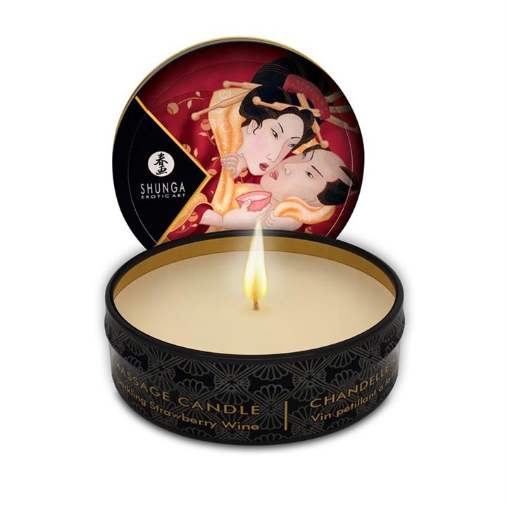 Shunga Mini Candle Massage Strawberry Wine - S9046084 - Teknashop Ltd
