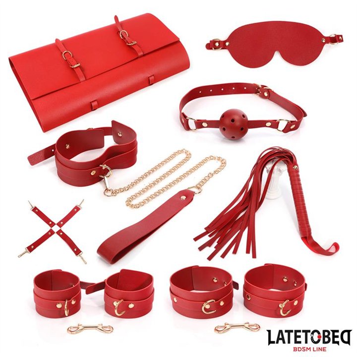 7 pcs Bondage Set with Carry bag Red - 8436615008995 - Teknashop Ltd