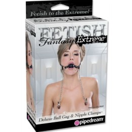 FETISH FANTASY EXTREME - DELUXE BALL GAG AND NIPPLE CLAMPS - PD3671-23