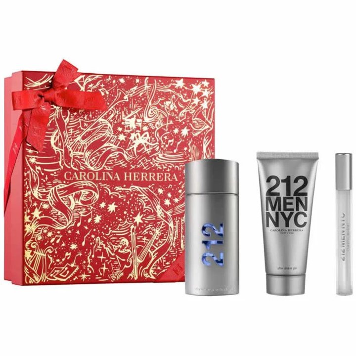 Carolina Herrera 212 Men Eau De Toilette Spray 100ml Set 3 Pieces - man - Teknashop Ltd