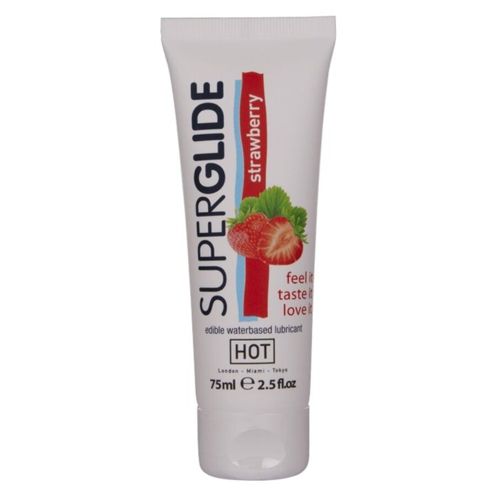HOT - SUPERGLIDE EDIBLE LUBRICANT WATERBASED STRAWBERRY 75 ML - D-245275 - Teknashop Ltd