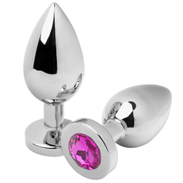 METAL HARD - ANAL PLUG DIAMOND PINK MEDIUM 7.62CM - D-224964