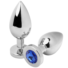 METAL HARD - ANAL PLUG DIAMOND BLUE MEDIUM 7.62CM - D-224965
