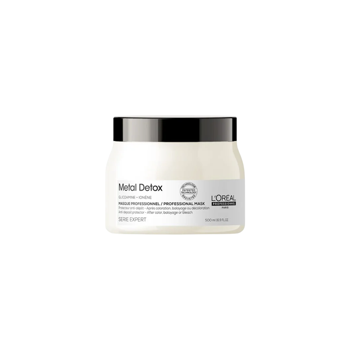 L'Oreal Professionnel, Serie Expert Metal Detox, Glicoamine + Ionene, Hair Treatment Cream Mask, Anti-Deposit Protector, 500 ml