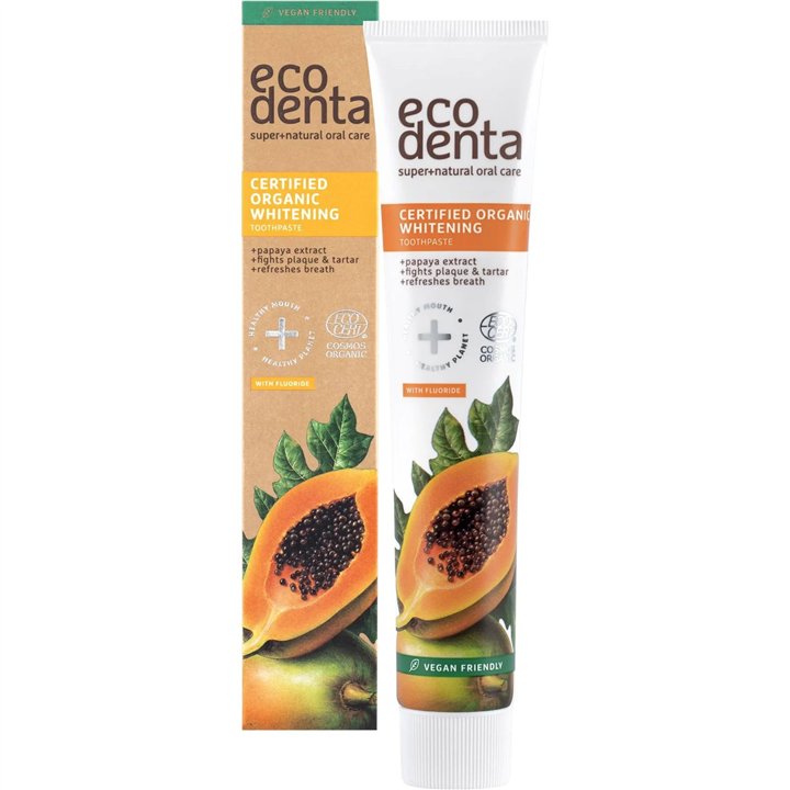 Ecodenta, Certified Organic Whitening, Papaya, Refreshing, Toothpaste, 75 ml - Teknashop Ltd