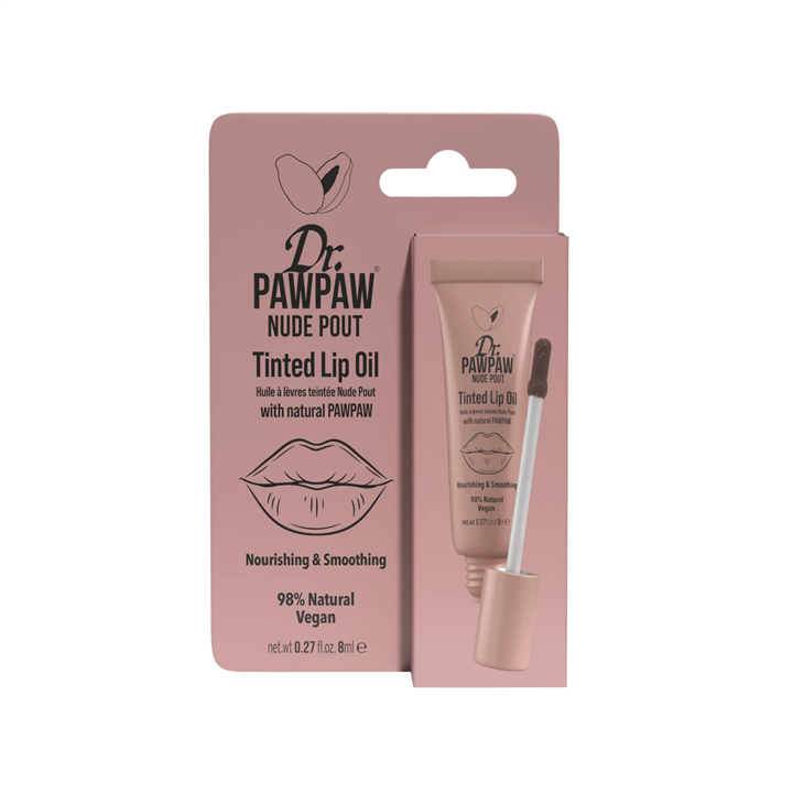 Dr. PawPaw, Dr. PawPaw, Vegan & Cruelty-Free, Natural Glow & Hydrating, Lip Oil, Nude Pout, 8 ml - Teknashop Ltd