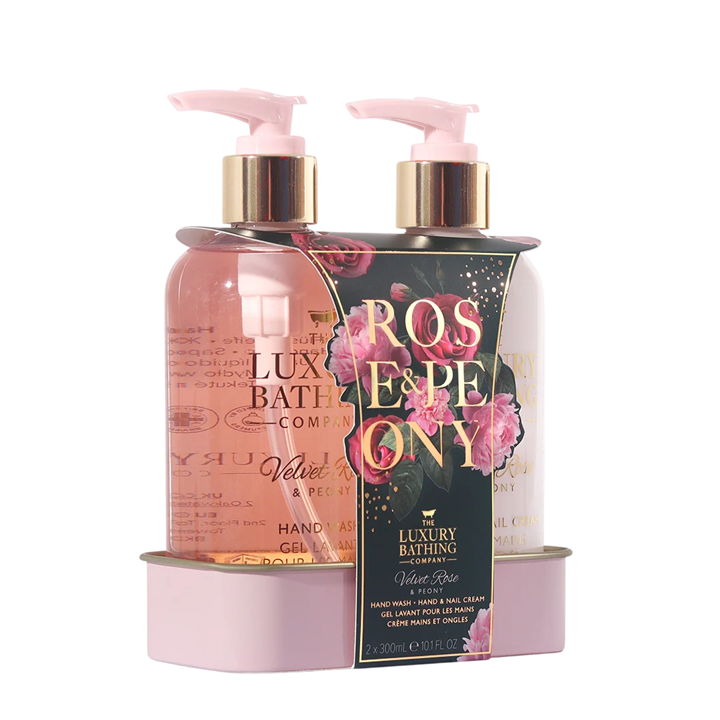 Set The Luxury Bathing Company: Velvet Rose & Peony, Moisturizing, Hand Cream, 300 ml + Velvet Rose & Peony, Cleansing & Hydrati