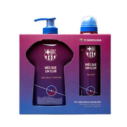 Set FC Barcelona: FC Barcelona, Liquid Soap, For Hands, 400 ml + FC Barcelona, Scented Spray, For Men, 180 ml