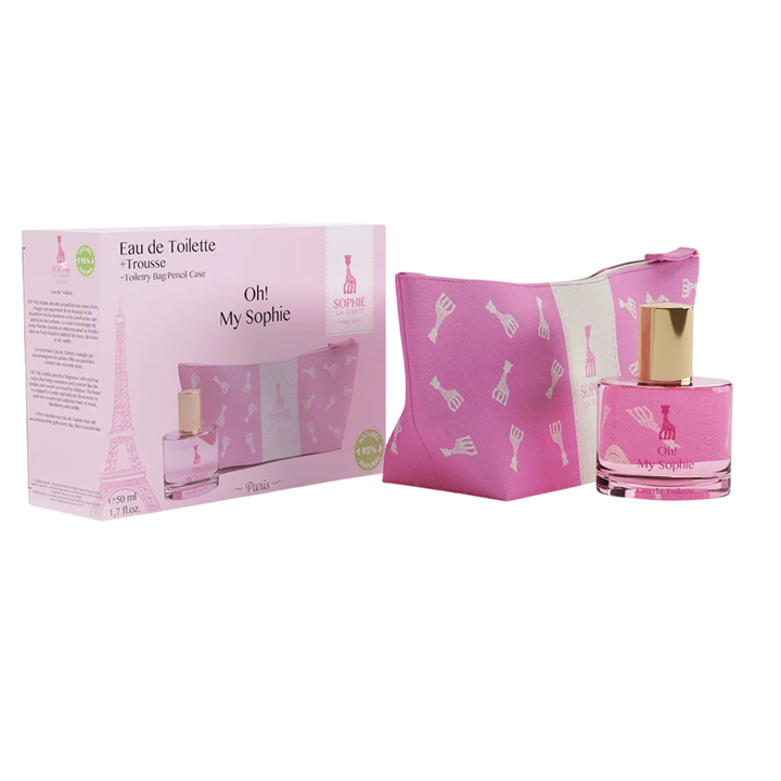Set Sophie la Girafe: Oh! My Sophie, Eau De Toilette, For Women, 50 ml + Sophie La Girafe, Travel, GWP Textile Pouch, Pink - Tek