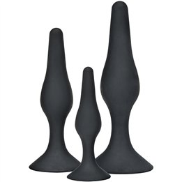 TOYJOY - ANAL PLAY CURVY COMPANIONS ANAL PLUG 3 PIECES BLACK - D-243817