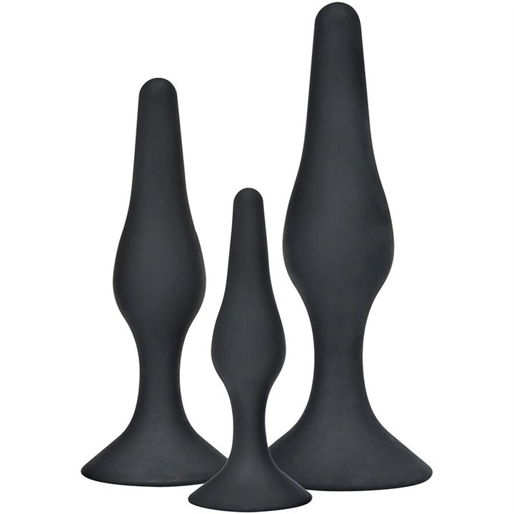 TOYJOY - ANAL PLAY CURVY COMPANIONS ANAL PLUG 3 PIECES BLACK - D-243817 - Teknashop Ltd