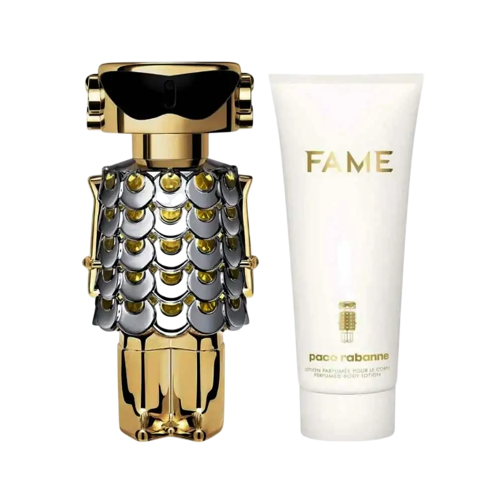 Set Paco Rabanne: Fame, Eau De Parfum, For Women, 80 ml + Fame, Hydrating, Body Lotion, 100 ml