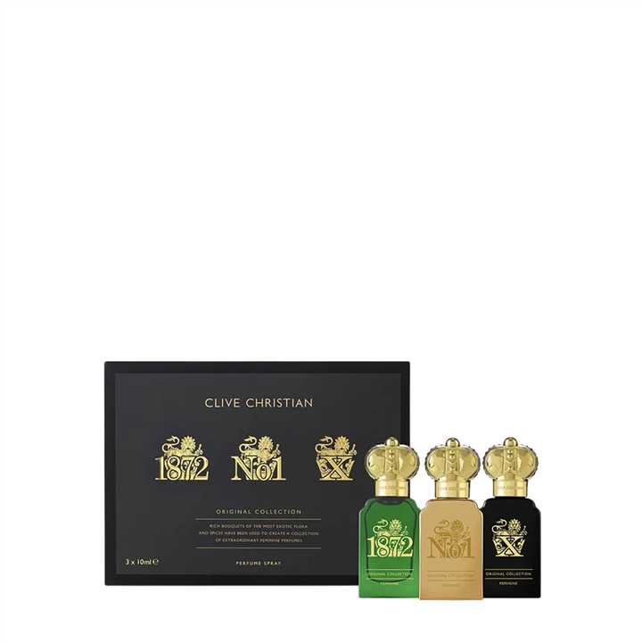 Set Clive Christian: 1872, Parfum, For Women, 10 ml + No.1 Feminine, Parfum, For Women, 10 ml + X Feminine, Parfum, For Women, 1