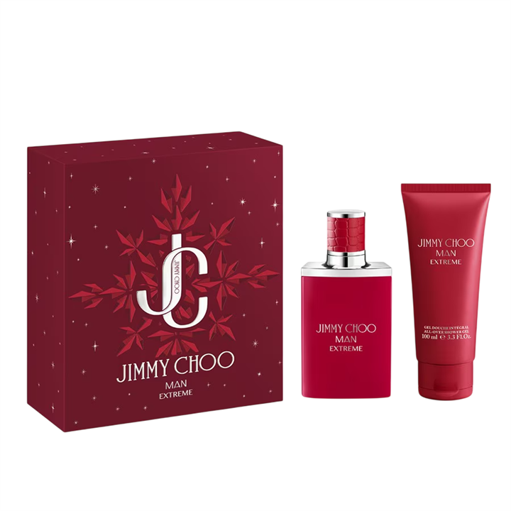 Set Jimmy Choo: Man Extreme, Eau De Parfum, For Men, 50 ml + Man Extreme, Shower Gel, For Hair & Body, For All Skin Types, 100 m