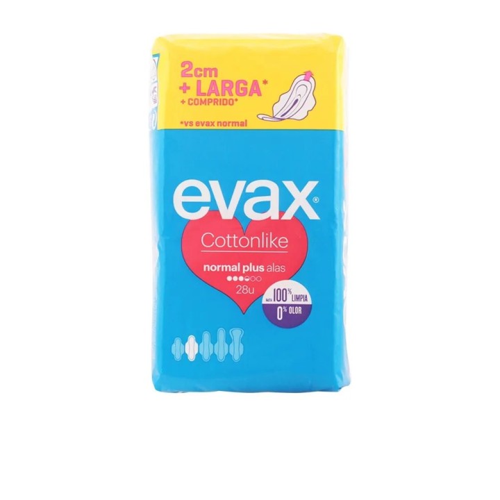 Evax Cottonlike Normal Plus With Wings Sanitary Towels 28 Units - unisex - Teknashop Ltd