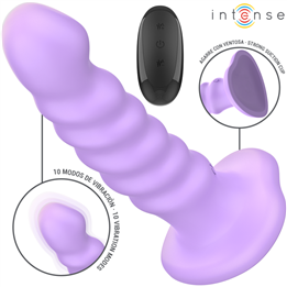 INTENSE - BRENDA VIBRATOR SIZE M SPIRAL DESIGN 10 VIBRATIONS PURPLE REMOTE CONTROL - D-241972