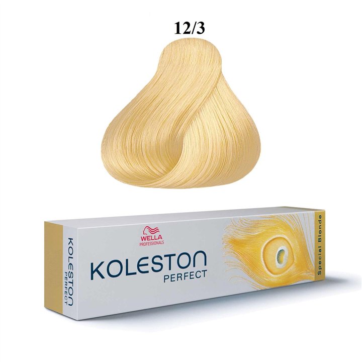 Wella Professionals, Koleston Perfect, Permanent Hair Dye, 12/3 Special Gold Blonde, 60 ml - Teknashop Ltd