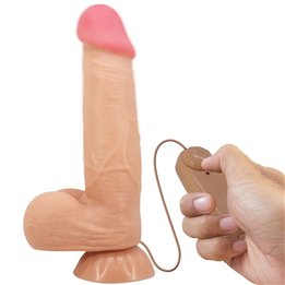 PRETTY LOVE - SLIDING SKIN SERIES REALISTIC DILDO WITH SLIDING SKIN SUCTION CUP REMOTE CONTROL FLESH 21.8 CM - D-238284 - Teknas