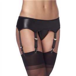 Garter Belt Wetlook with Stockings and Panties - R1541