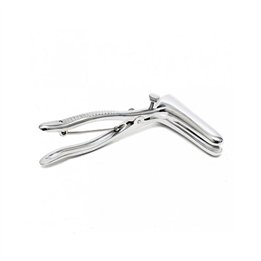 Anal Speculum with 2 Spoons Chrome-Silver - R7258 - Teknashop Ltd