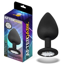 Sparkly Butt Plug with Jewel Silicone Size L 9.5 cm x 4.5 cm - AD-275