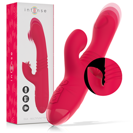 INTENSE - DUA MULTIFUNCTION RECHARGEABLE UP & DOWN VIBRATOR WITH RED TONGUE - D-235822